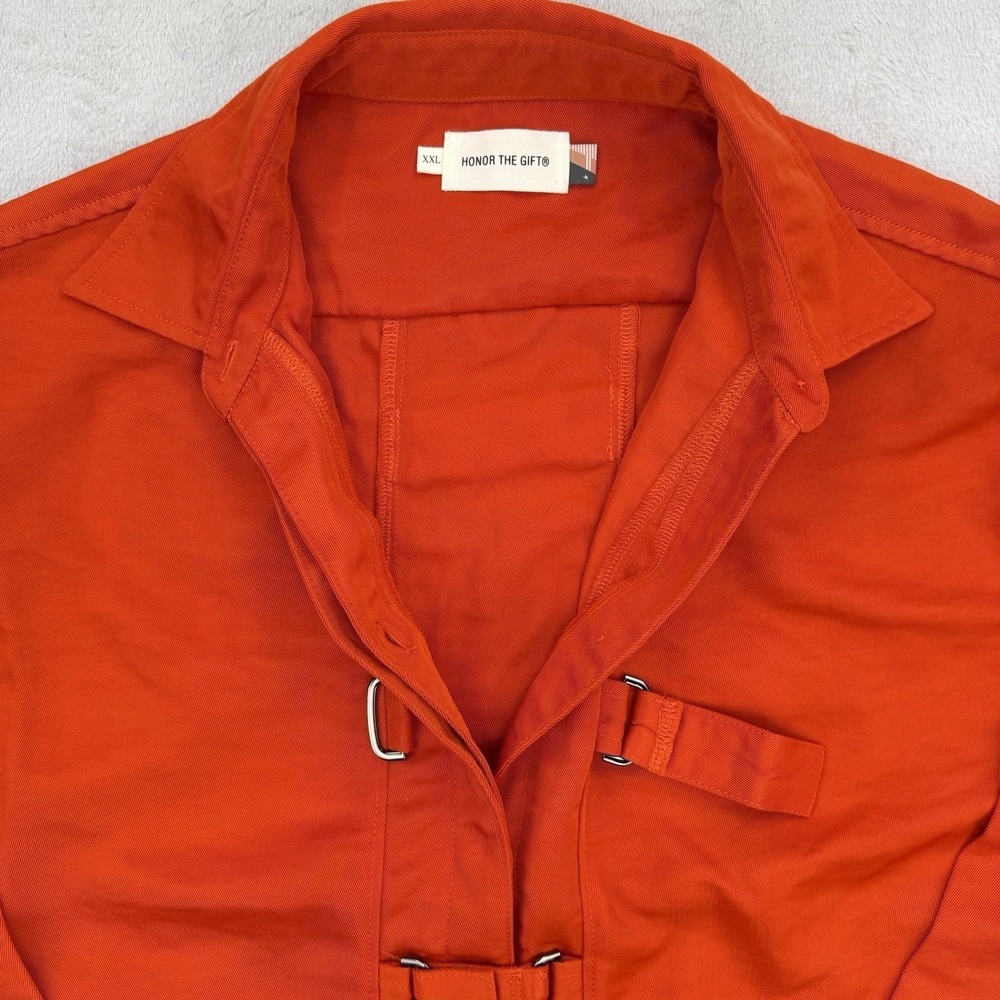 Honor The Gift Shirt Dress Womens 2XL Orange Strap Detail Streetwear - Picture 8 of 10